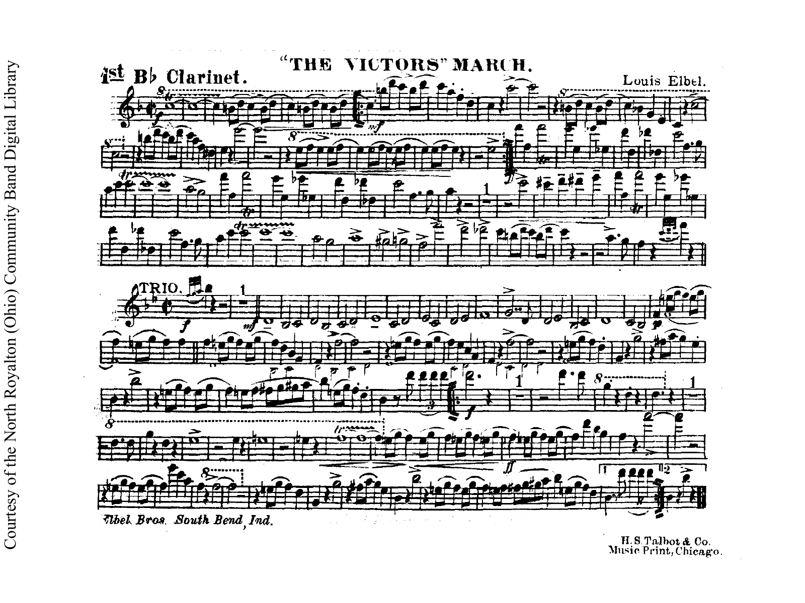 The Victors March — complete 1st B♭ Clarinet part